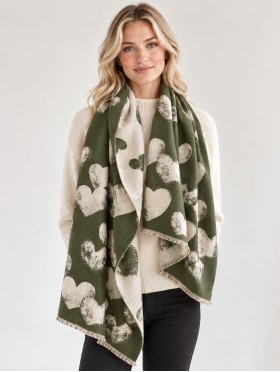 Heart Design Blanket Scarf